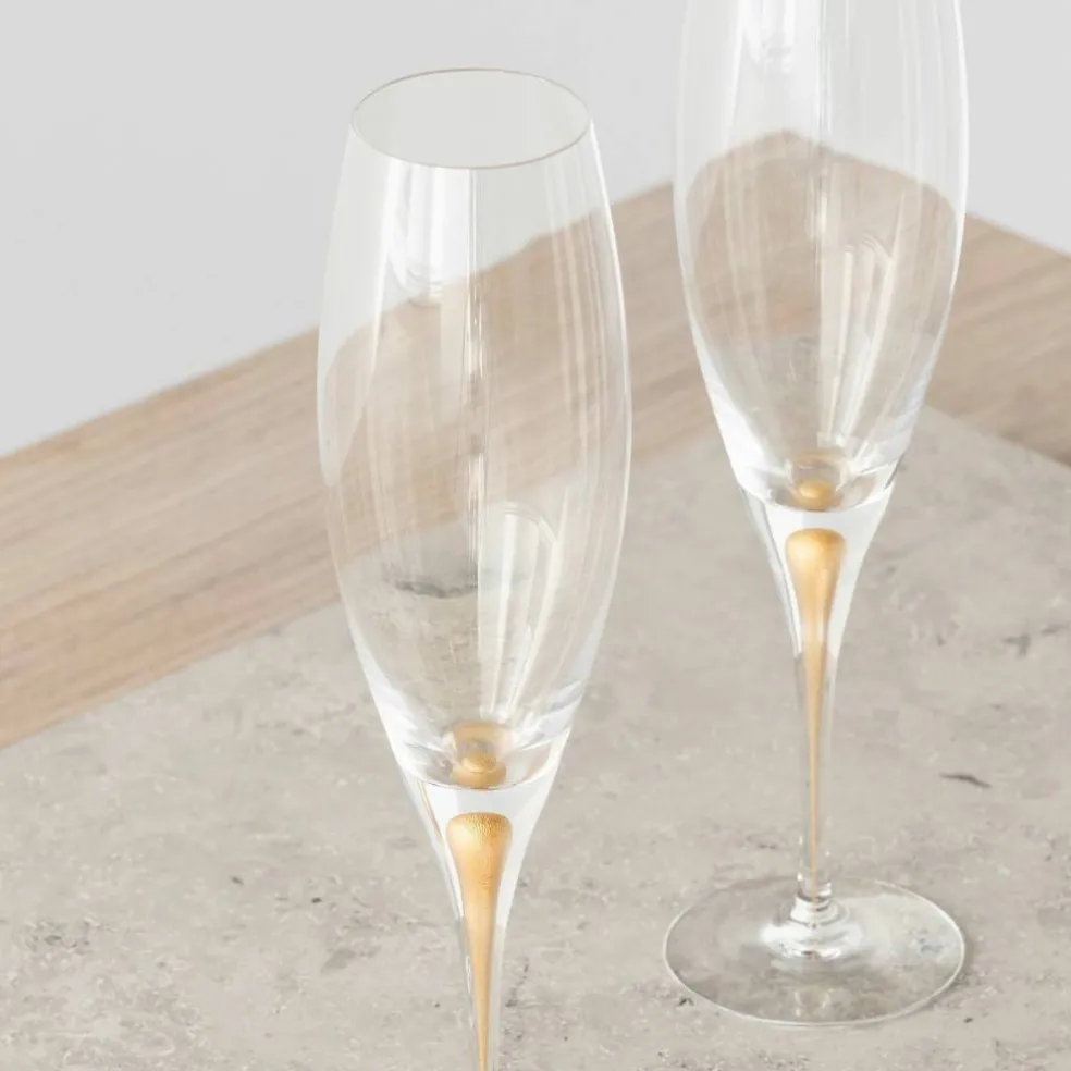 Intermezzo champagneglass gull, 2 stk