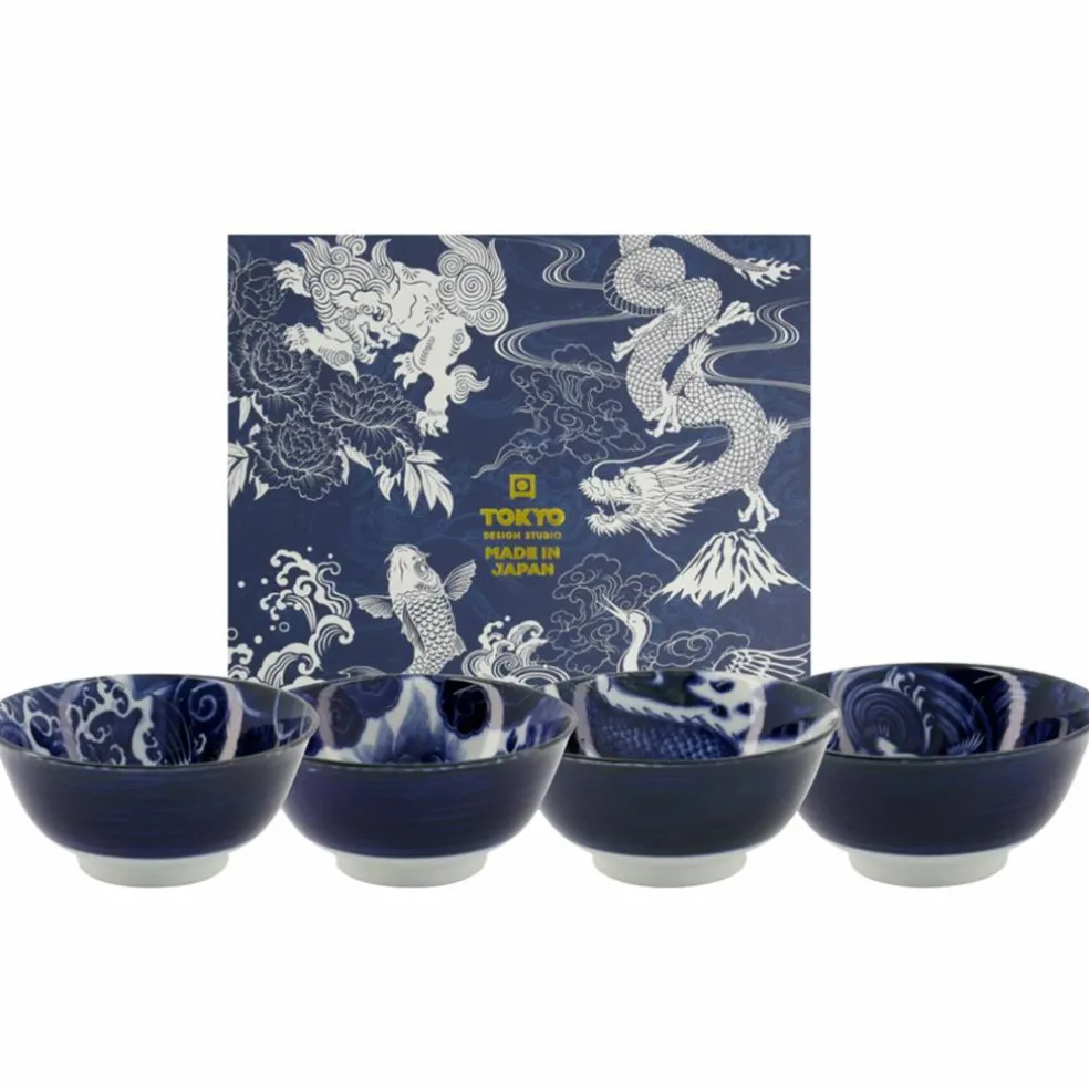Japonism skålsett, 4 stk
