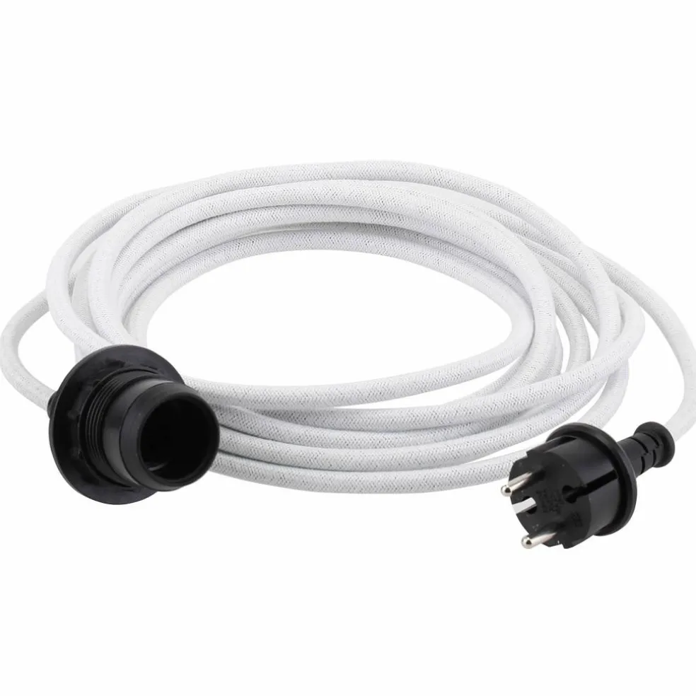 Kabel til utendørsbelysning 5 meter, hvit