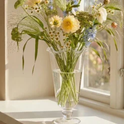 Karla vase bølgete 34 cm, klar