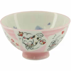 Kawaii skål 11 cm, cat pink