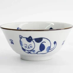 Kawaii Tayo Cat Neko skål 0,5 liter, blå/hvit (33414)