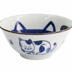 Kawaii Tayo Cat Neko skål 0,5 liter, blå/hvit (33415)