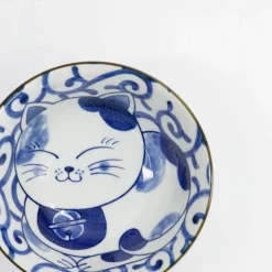 Kawaii Tayo Cat Neko skål 0,5 liter, blå/hvit (33413)