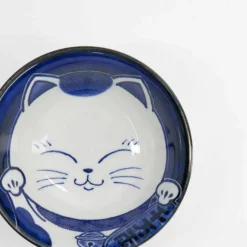 Kawaii Tayo Cat Neko skål 0,5 liter, blå/hvit (33413)