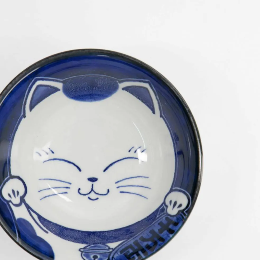 Kawaii Tayo Cat Neko skål 0,5 liter, blå/hvit (33413)