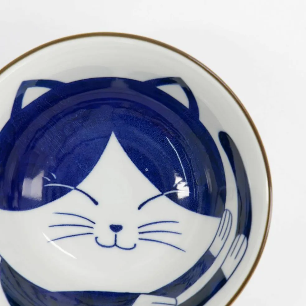 Kawaii Tayo Cat Neko skål 0,5 liter, blå/hvit (33413)