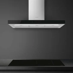 KBT9L4VN veggmontert ventilator 90 cm, rustfritt stål/glas