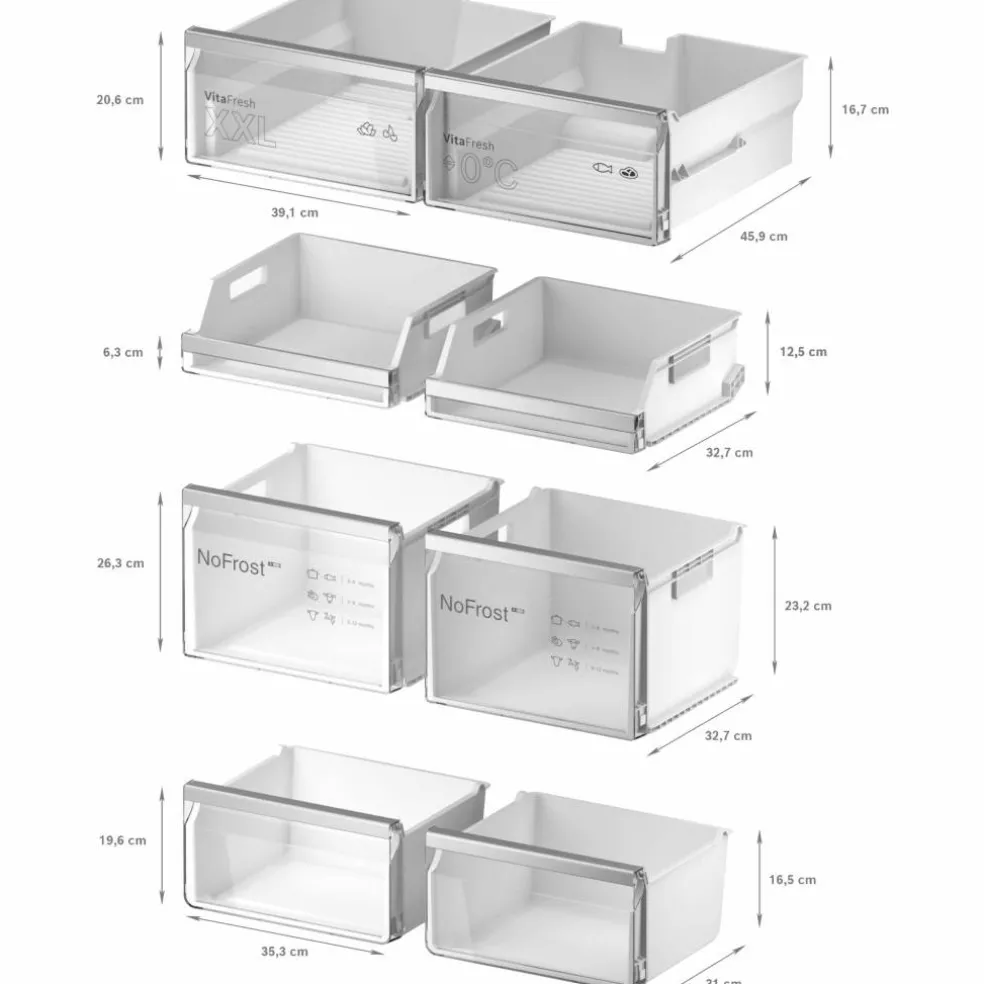 KFI96APEA Serie 6 frittstående kombiskap 183 x 90,5 cm, rustfritt stål