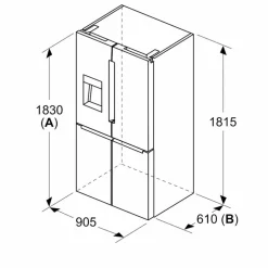 KFI96AXEA Serie 6 frittstående kombiskap 183 x 90,5 cm, antrasitt