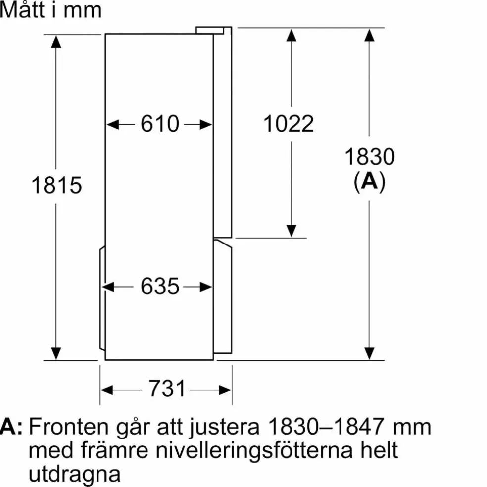 KF96NAXEA iQ300 frittstående kjøle-/fryseskap 183x90 cm, black steel