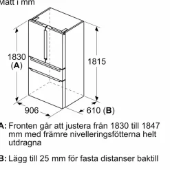 KF96RSBEA iQ700 French door kjøle- og fryseskap, svart