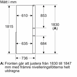 KF96RSBEA iQ700 French door kjøle- og fryseskap, svart