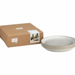 Kiln tallerken, medium, 4-pakning, hvit og grå