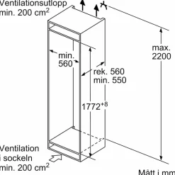 KI87VVFE1 iQ300 kjøleskap, integrert