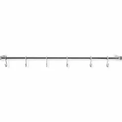 Kjøkkenstang med S-kroker 40 cm, rustfritt stål