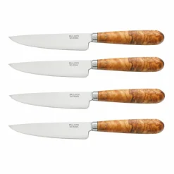 Kjøttkniv 22,5 cm, rustfritt stål/oliventre, 4 stk.