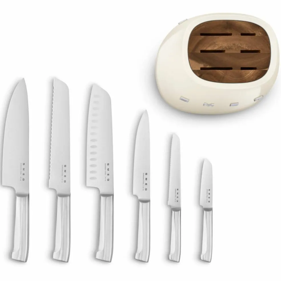 Knivblokk med kniver 6 stk, blå