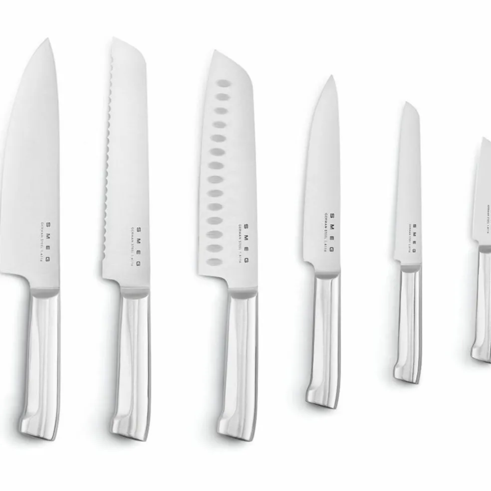 Knivblokk med kniver 6 stk, blå