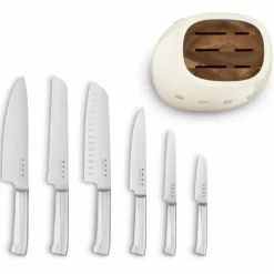Knivblokk med kniver 6 stk, svart