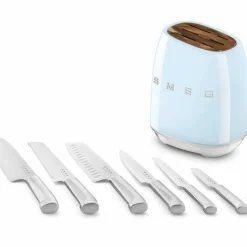 Knivblokk med kniver 6 stk, svart