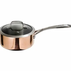 Kobberkasserolle med Glasslokk 18 cm 2 liter