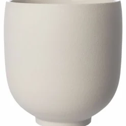 Krukke i steintøy 21 cm, naturhvit