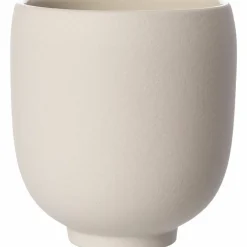 Krukke i steintøy 21 cm, naturhvit