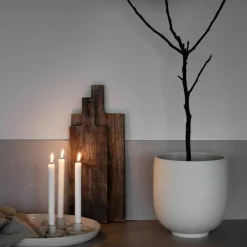 Krukke i steintøy 28 cm, naturhvit