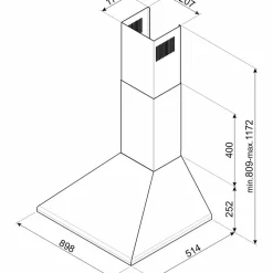 KSED95XE Veggmontert Ventilhette 90 cm, Rustfritt Stål