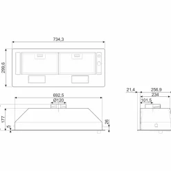 KSG70HE Integrert Ventilator 70 cm