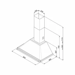 KT90PE Victoria Veggmontert Ventilhette 90 cm, Creme