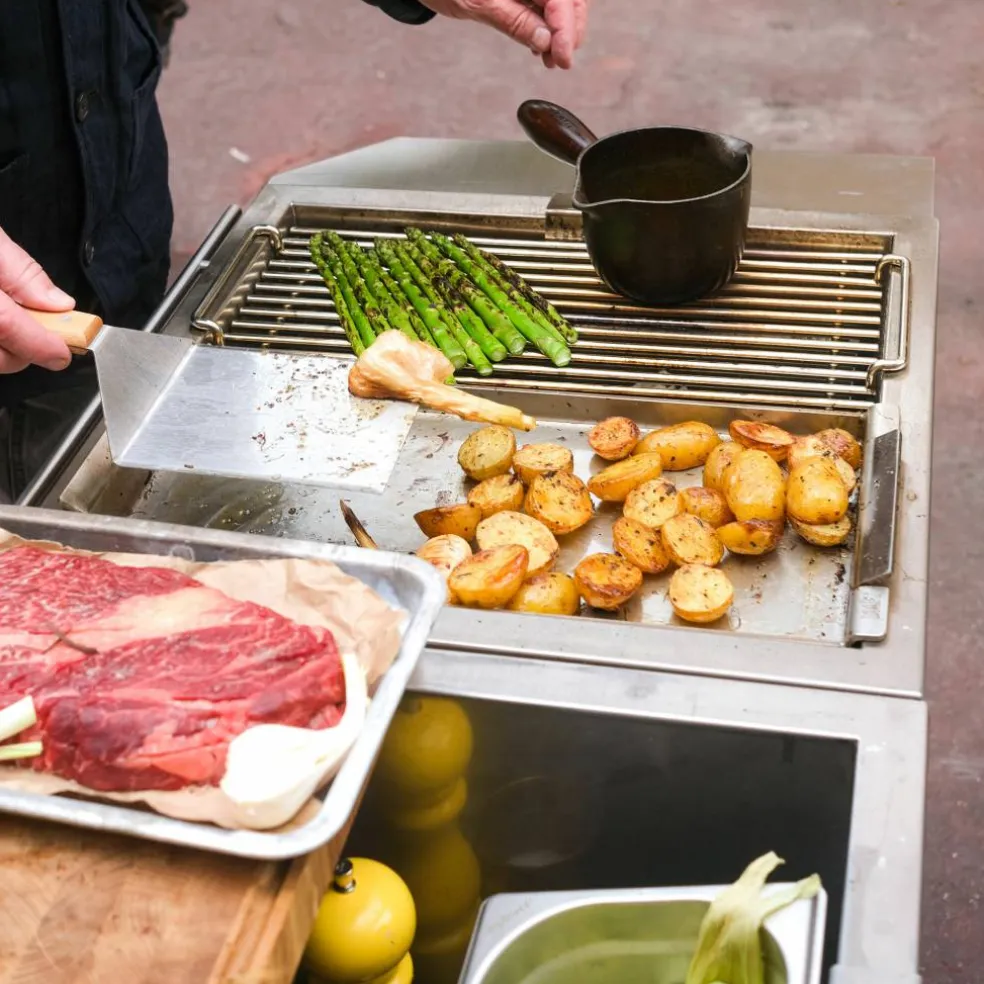 Kullgrill til utekjøkken, rustfritt stål