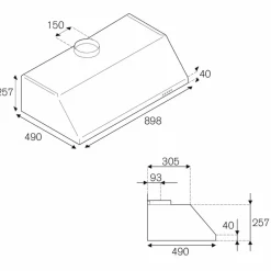 KU90PRO1X Pro Fan hengende/underbygget, 90 cm