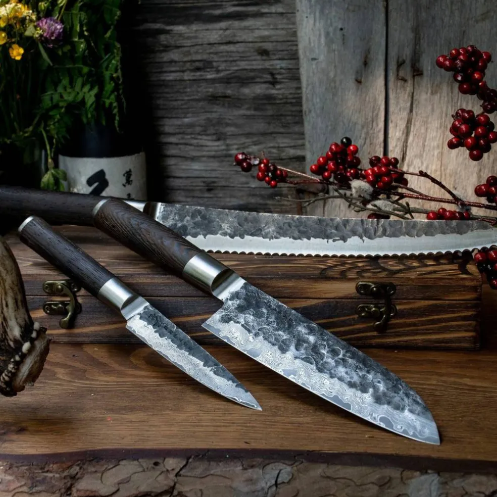 Kuro knivsett 3 deler (brødkniv, petty, santoku)