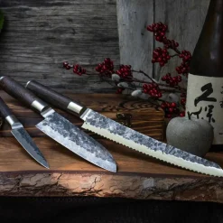 Kuro knivsett 3 deler (brødkniv, petty, santoku)