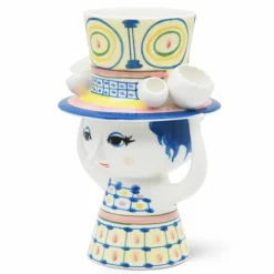 Lady with hat vase 20.5 cm, blå