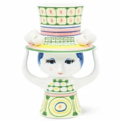 Lady with hat vase 24,5 cm, grønn