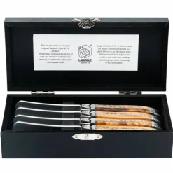 Laguiole Premium Line smørkniv 4-pakning, mørkebrun