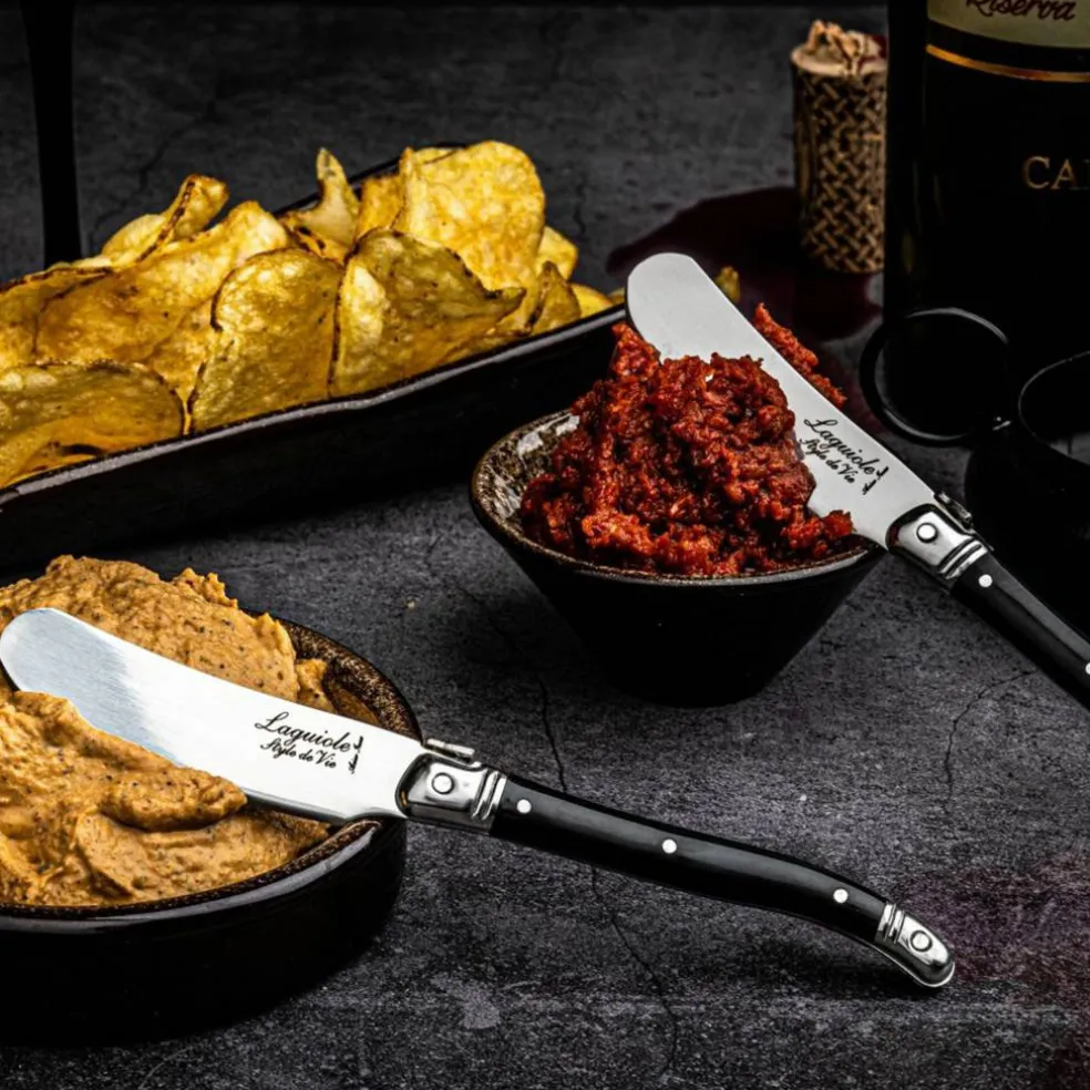 Laguiole Premium Line smørkniv 4-pakning, mørkebrun