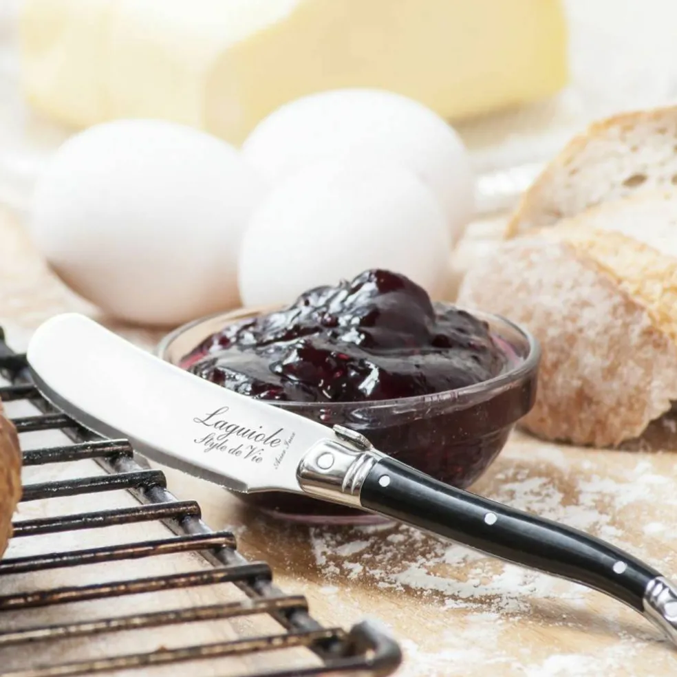 Laguiole Premium Line smørkniv 4-pakning, mørkebrun