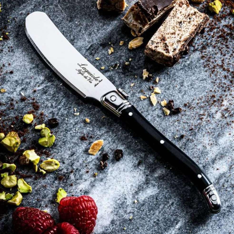 Laguiole Premium Line smørkniv 4-pakning, mørkebrun