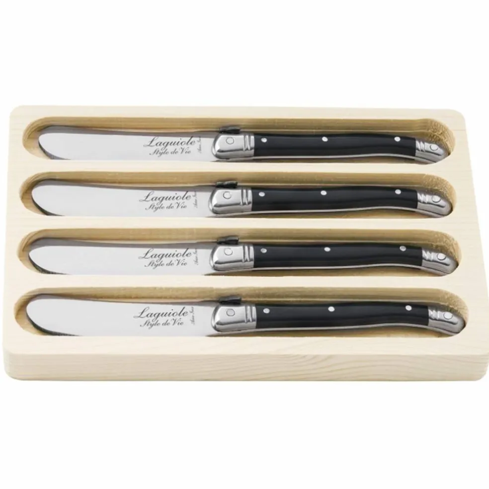 Laguiole Premium Line smørkniv 4-pakning, mørkebrun