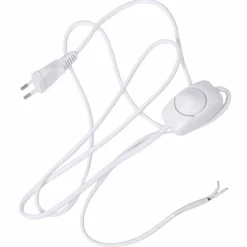 Lampeledning med dimmer 2 m, hvit