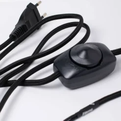 Lampeledning med dimmer 2 m, svart
