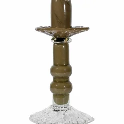 Lara S lysestake 22 cm, grønn/klar