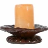 Lara XS lysestake 9 cm, oransje/brun