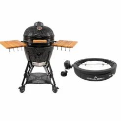 Large Gen 2 kamadogrill med Grillmesterens rotisseri, svart
