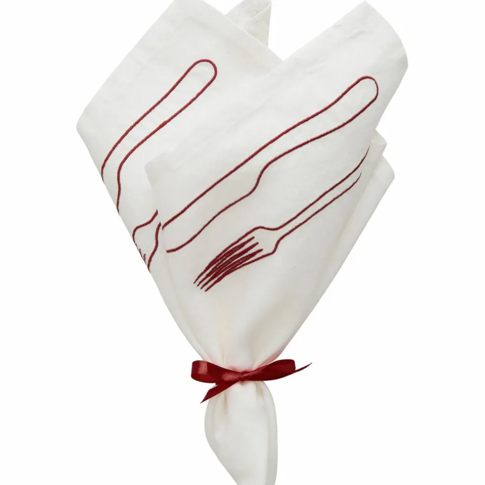 La Tavola serviett 45 x 45 cm 2-pakning, burgunder