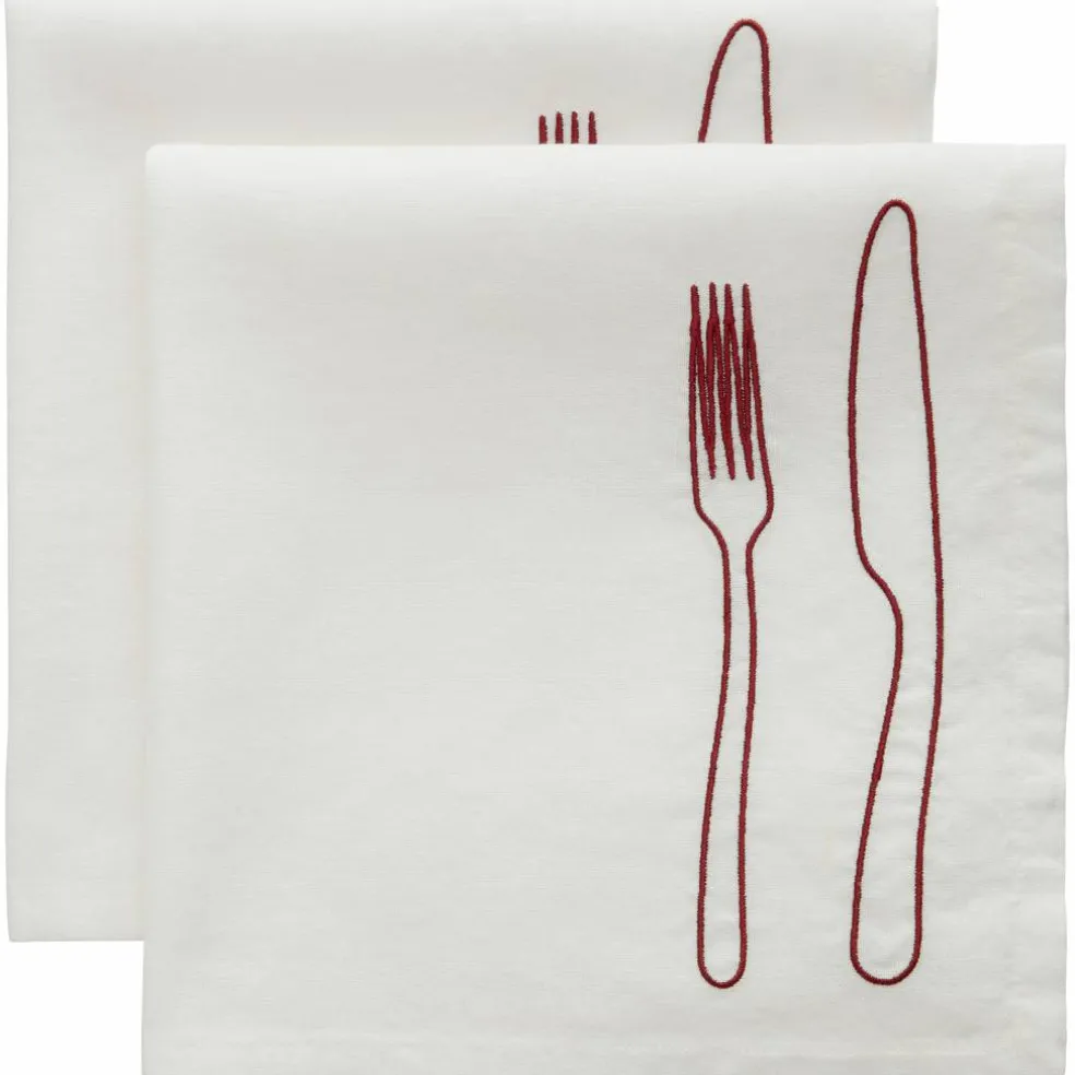 La Tavola serviett 45 x 45 cm 2-pakning, burgunder
